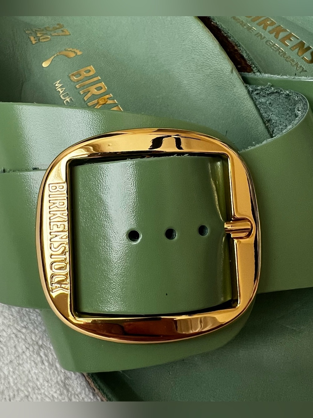 Birkenstock Madrid Big Buckle Natural Leather Patent - Picture 3 of 13